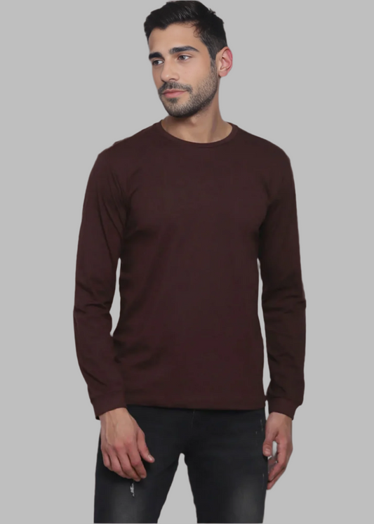 Crew Neck: Full Sleeves - Chocolate