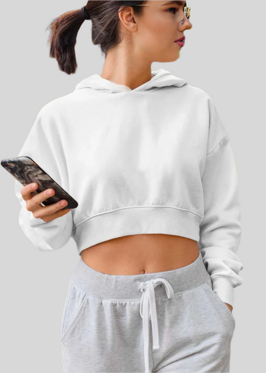 Croptop Hoodie - White